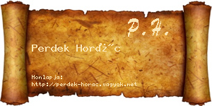 Perdek Horác névjegykártya